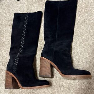UGG Black Suede Heeled Boots